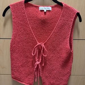 Red Vest Top Tie Front